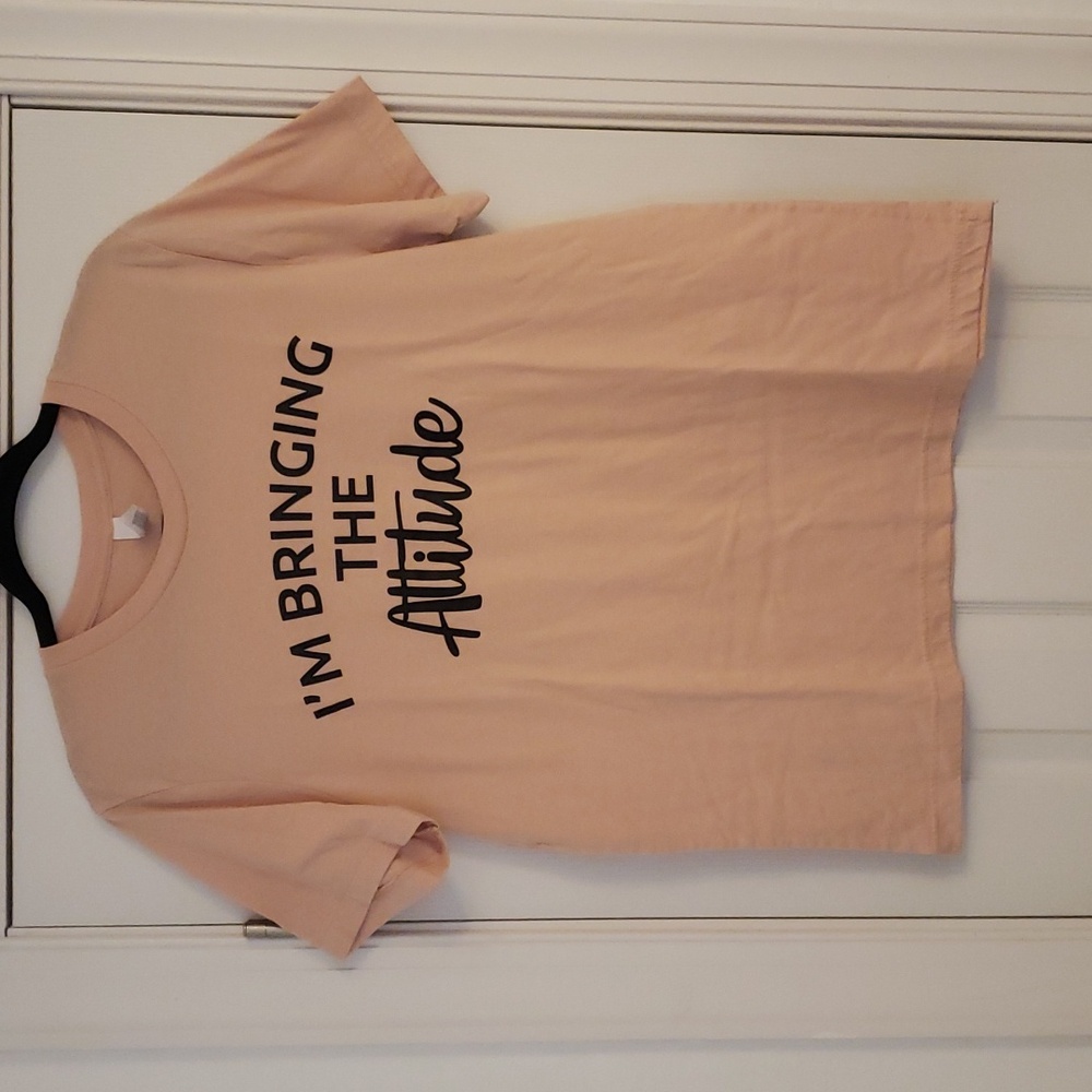 Womens Large I'm Bringing the attitude T-Shirt Pink